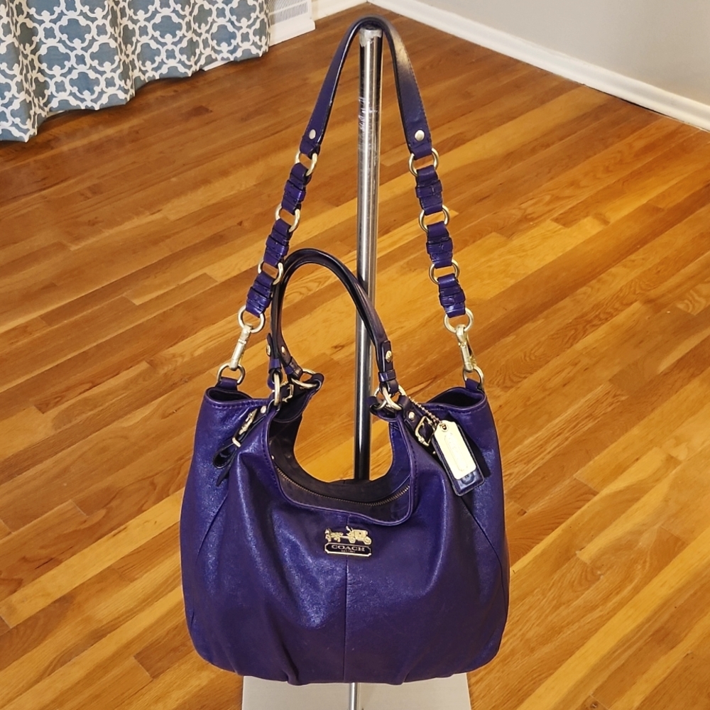 Coach Purple Madison Slouch Shoulder Bag